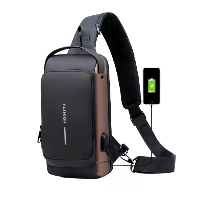 Mochila Antirrobo - Pechera Morral con Clave Impermeable Con puerto USB