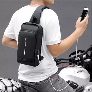 Mochila Antirrobo - Pechera Morral con Clave Impermeable Con puerto USB